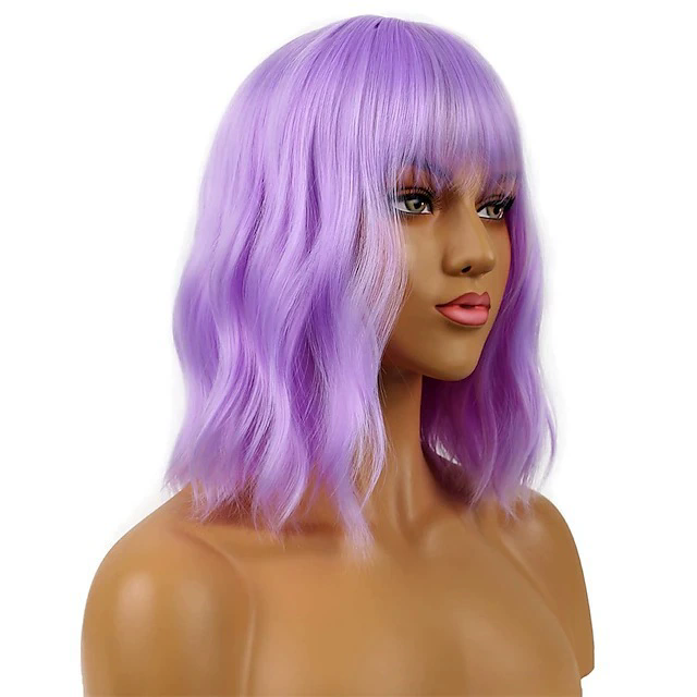 Women's Medium Long Curly Wig – Colorful Short Curls Halloween Costume Wig for Adult Women Party Prop