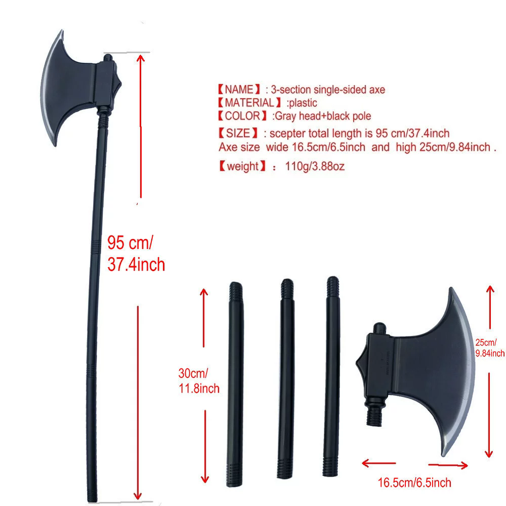 Grim Reaper Scythe Prop Trident Halloween Battle Axe Prop – Realistic Viking Axe Weapon for Accessory