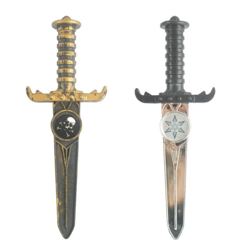 Skull Handle Dagger Prop – Plastic Small Knife for Assassin Halloween Costume Party