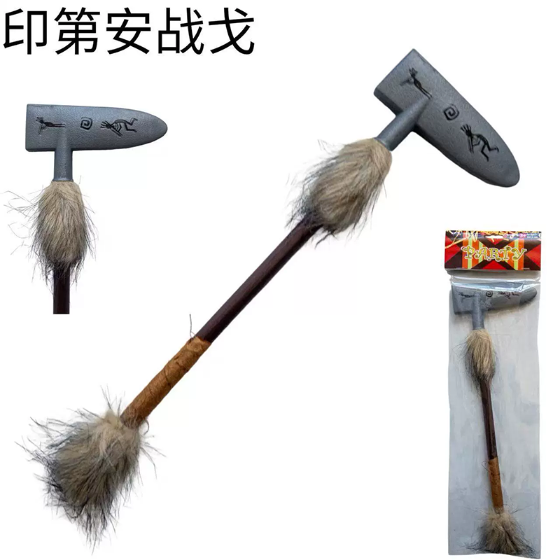 Native American Weapon Set – Tomahawk + Spear + Knife for Indian Chief Halloween Costume