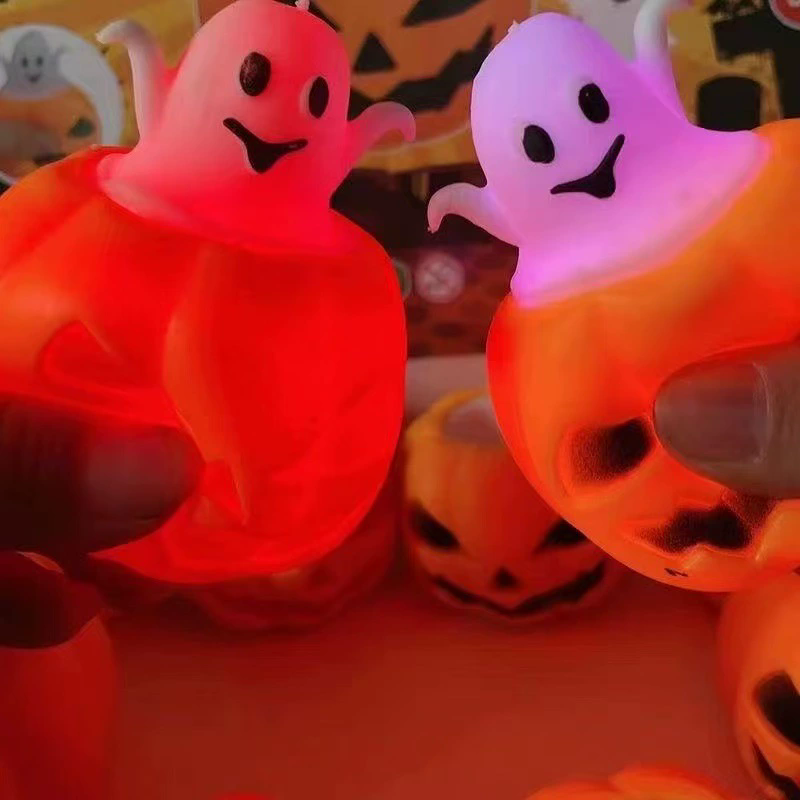 Squishy Pumpkin Ghost Toy – Funny Halloween Slow Rise Stress Relief Squeeze Prop