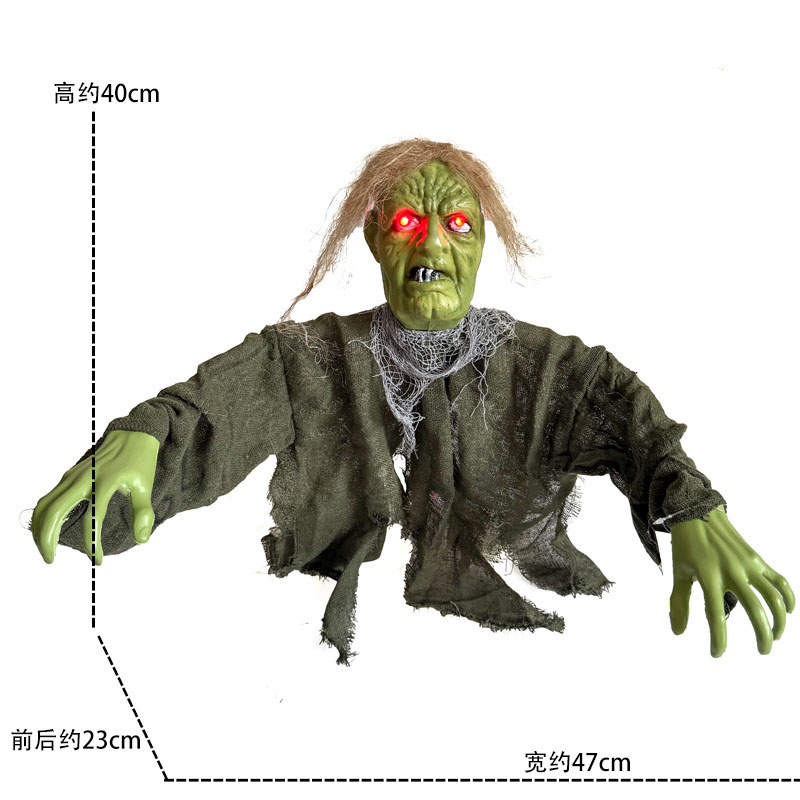 Light Up Zombie Yard Stake – Halloween Outdoor Decoration with Glowing Eyes, Haunted House Prop for Graveyard, Lawn, or Spooky Scene