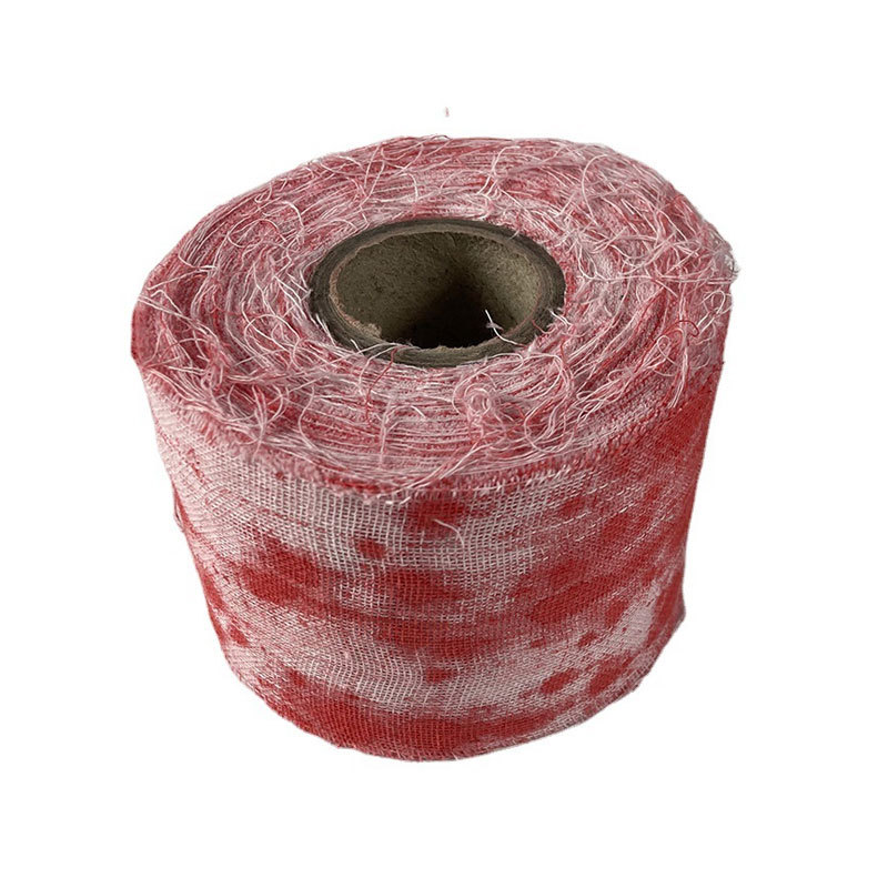 Blood Splattered Cheesecloth Fabric – Aged Red Stained Gauze Roll for Halloween Party Prop, Horror Scene Decoration