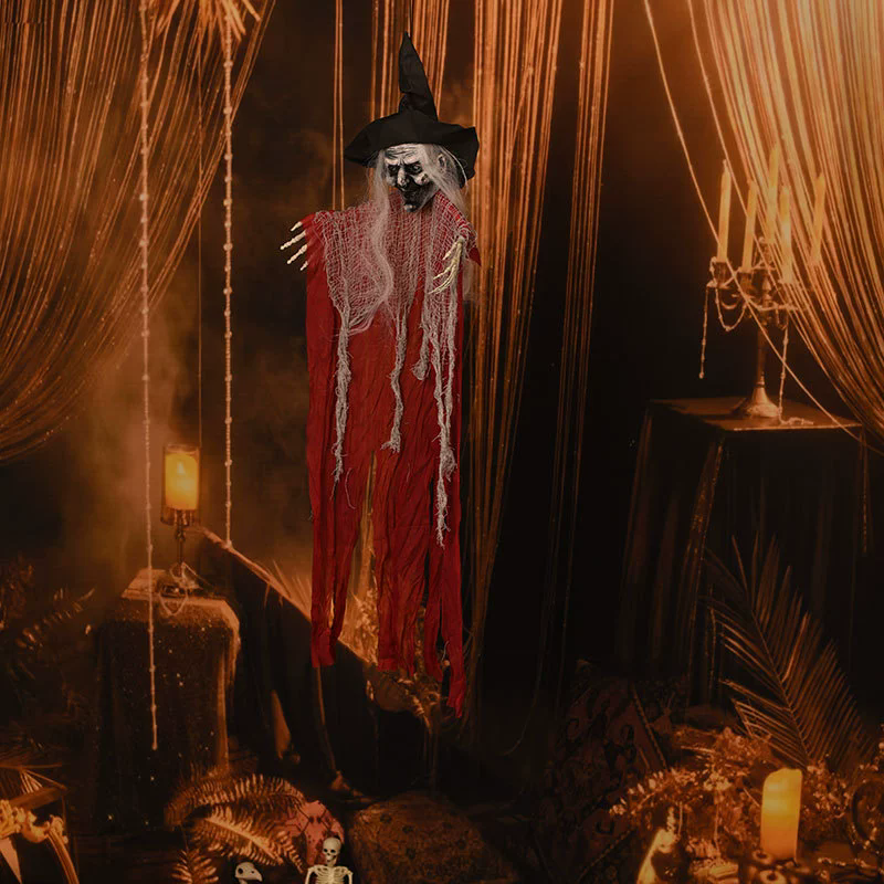 Hanging Witch Ghost – Creepy Flying Witch for Halloween Decor, Haunted House & Outdoor Yard Display