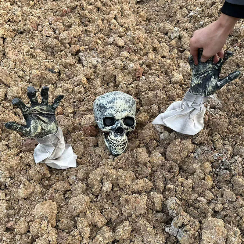 Skull Lawn Stake – Glowing Skeleton Head with Ground Spike for Outdoor Halloween Yard, Graveyard & Garden Decoration