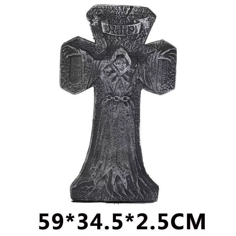 3D Foam Tombstone – Lightweight Halloween Gravestone with Realistic Stone Texture for Haunted Yard & Cemetery Decor