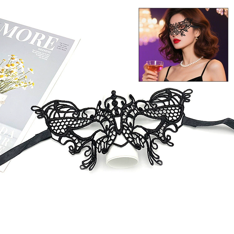 Shapeable Lace Mask – Malleable Half Face Eye Mask for Women, Bendable Black Masquerade Mask for Adult Party & Dance& Halloween Yard Decor