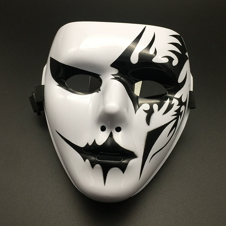 Full Face Masquerade Mask – Hand Painted White Eye Mask for Men, Street Dance, Cosplay & Halloween Costume
