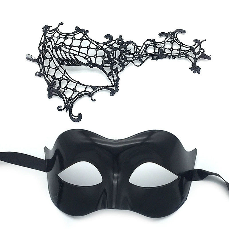 Couple Eye Mask Set – Matching Half Face Masquerade Mask for Men & Women, Romantic Party Accessory for Halloween & Ball