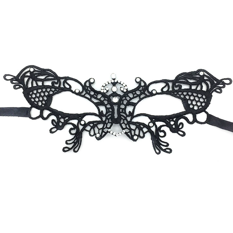 Structured Rhinestone Lace Mask – 3D Shaped Half Face Masquerade Mask with Crystal Gems for Women, Party & Halloween Costume