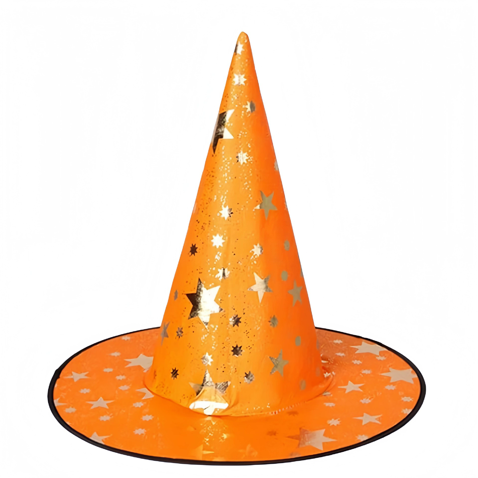 Kids & Adults Star Print Witch Hat – Halloween Party Prop, Wizard Costume Cap with Stars