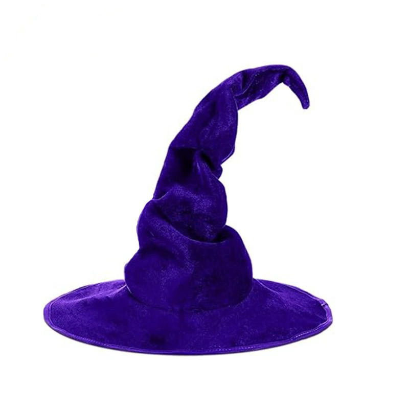Twisted Crinkle Witch Hat for Women – Bumpy Wizard Headwear, Halloween Costume Prop