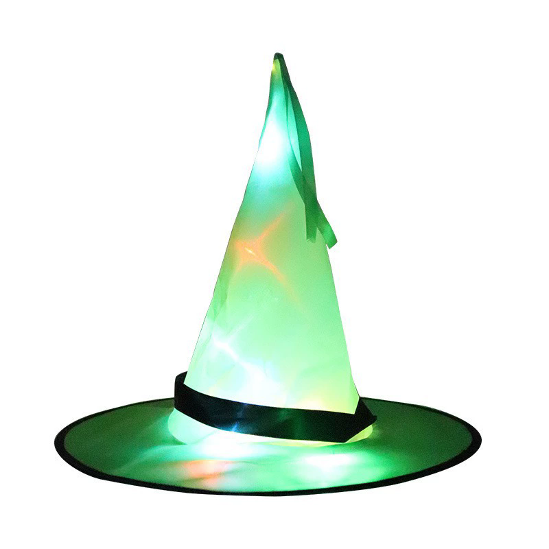 LED String Light Witch Hat – Light Up Wizard Cap for Halloween Party Decoration