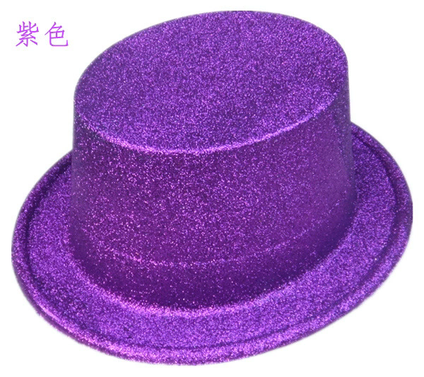Gold Glitter Plastic Top Hat – Extra High Lincoln Stovepipe Hat for Magician & Jazz Costume Prop