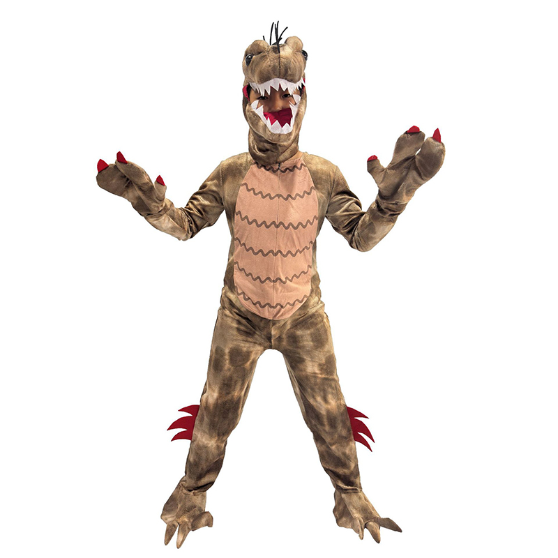 Full-Body Dino Jumpsuit with Hood for Themed Celebrations, Cosplay & Performance