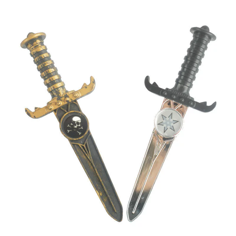 Skull Handle Dagger Prop – Plastic Small Knife for Assassin Halloween Costume Party