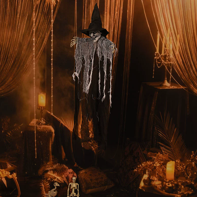 Hanging Witch Ghost – Creepy Flying Witch for Halloween Decor, Haunted House & Outdoor Yard Display
