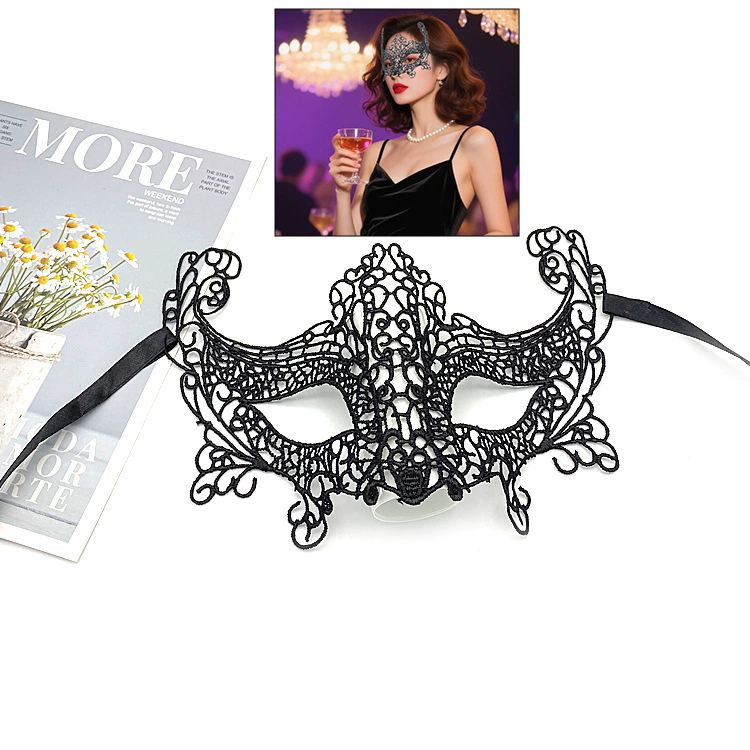Shapeable Lace Mask – Malleable Half Face Eye Mask for Women, Bendable Black Masquerade Mask for Adult Party & Dance& Halloween Yard Decor