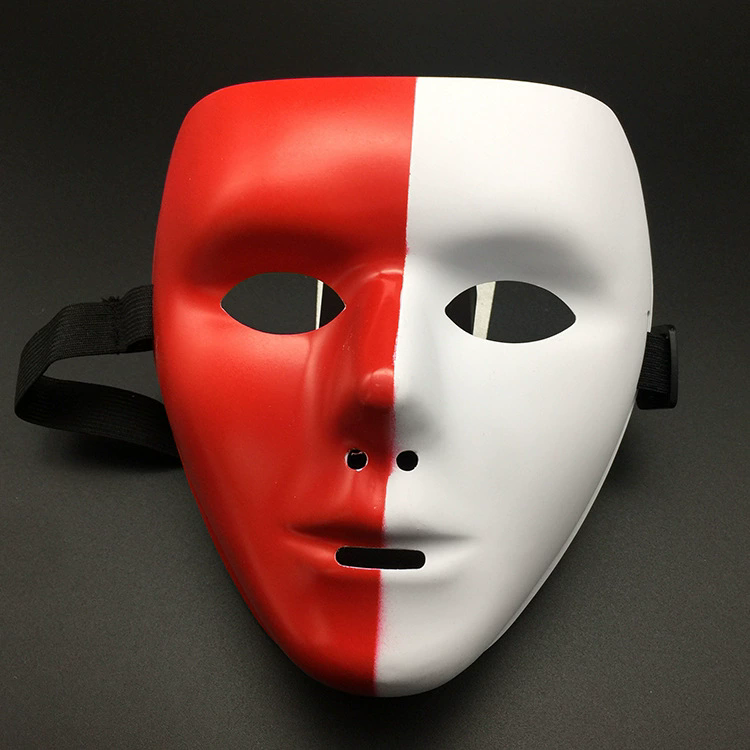 Full Face Masquerade Mask – Hand Painted White Eye Mask for Men, Street Dance, Cosplay & Halloween Costume