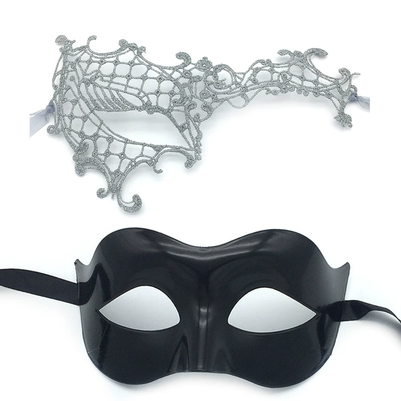 Couple Eye Mask Set – Matching Half Face Masquerade Mask for Men & Women, Romantic Party Accessory for Halloween & Ball