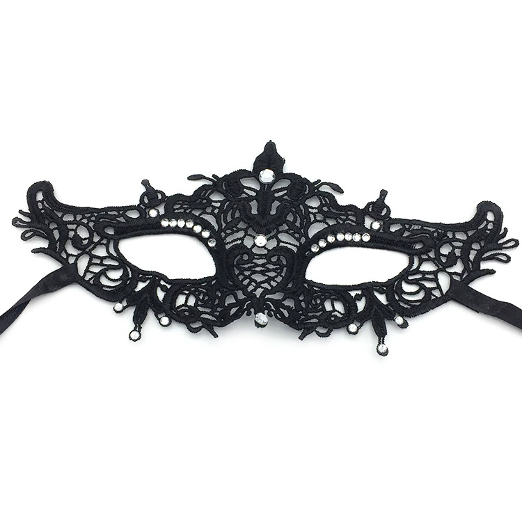 Structured Rhinestone Lace Mask – 3D Shaped Half Face Masquerade Mask with Crystal Gems for Women, Party & Halloween Costume