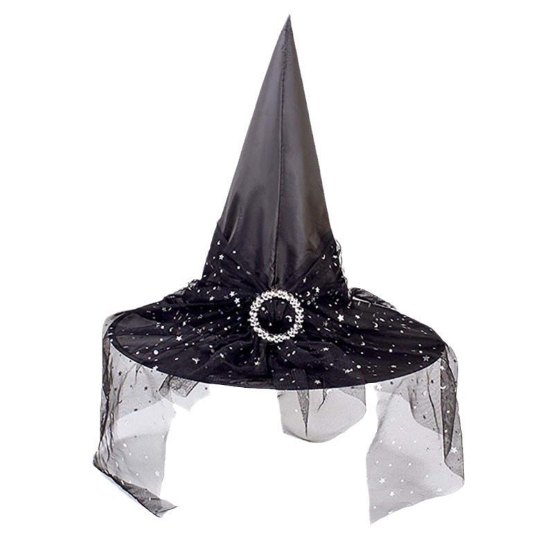 Women's Gothic Witch Hat – Adult Wizard Costume Prop for Halloween Party Decoration