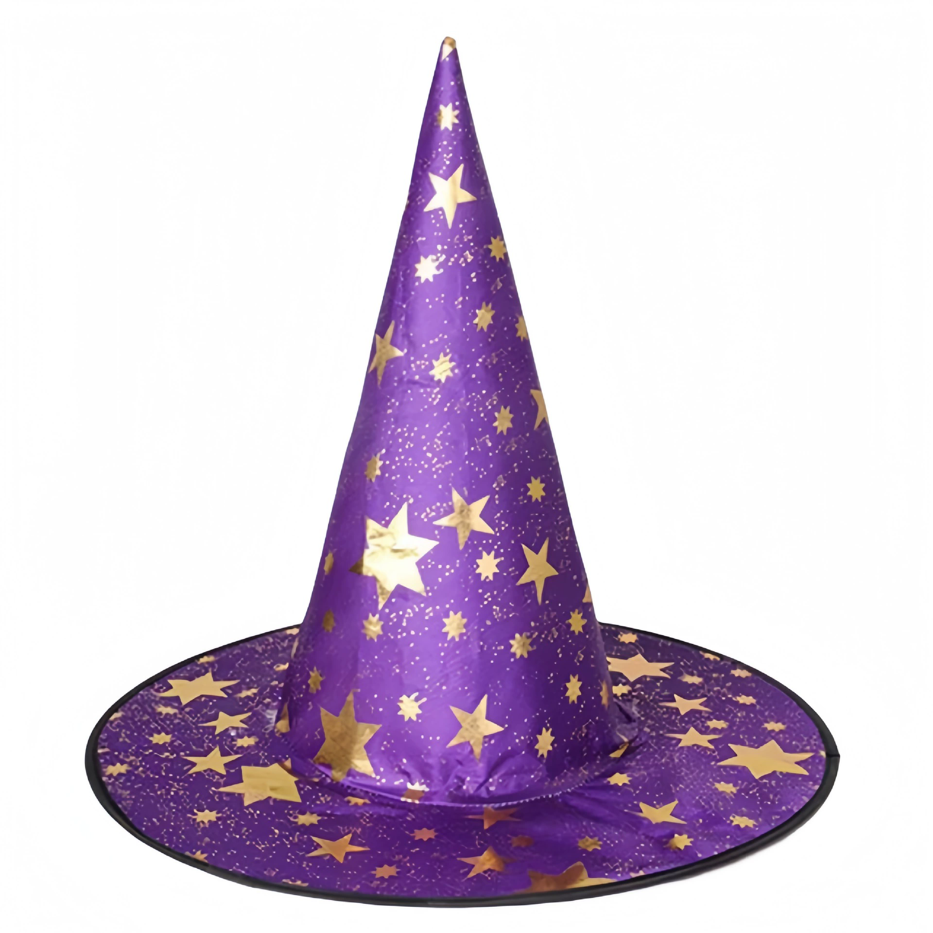 Kids & Adults Star Print Witch Hat – Halloween Party Prop, Wizard Costume Cap with Stars