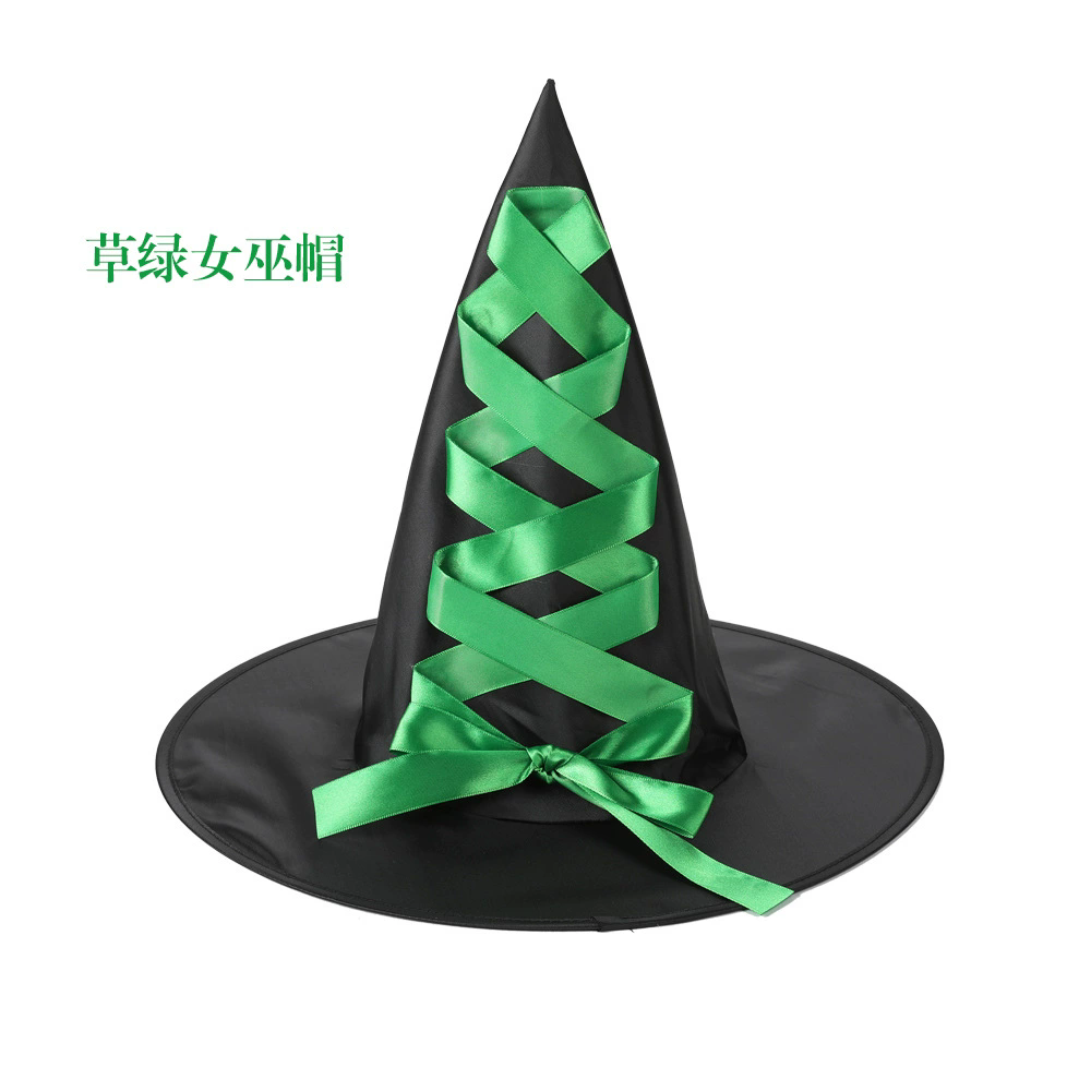 Witch Hat with Strap – Wizard Cap with Tie String for Adults & Kids Halloween Costume