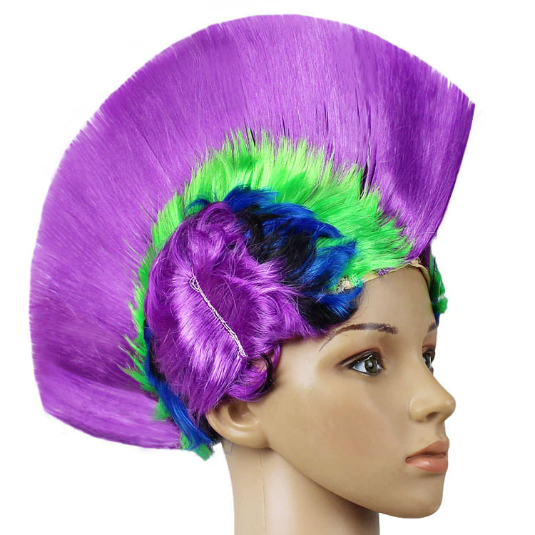 Colorful Mohawk Wig – Fluffy Spiky Punk Wig for Men & Women, Halloween Party Costume Prop