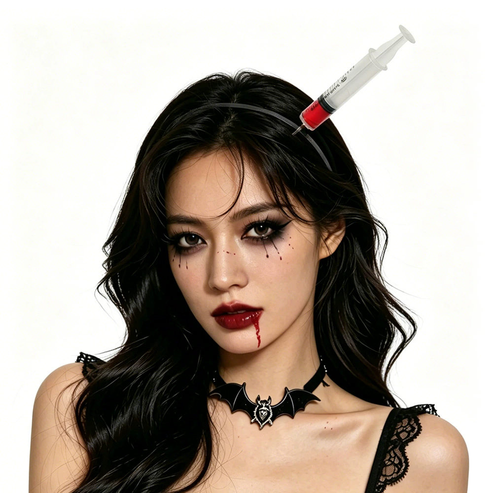 Horror Through Head Knife Headband – Bloody Axe Hairband for Scary Zombie Costume Halloween Party Prop