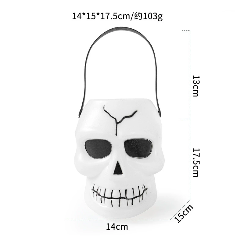 Happy Face Smile Pumpkin Bucket for Halloween Trick or Treat Candy Holder – Jack O Lantern Decorative Prop