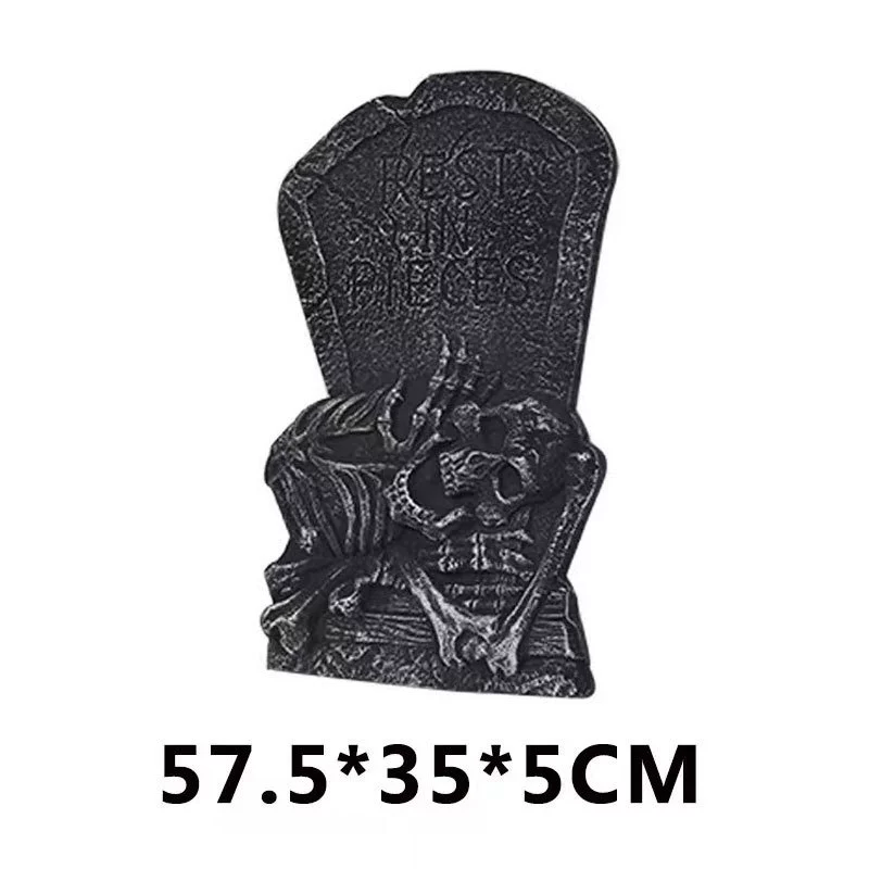 3D Foam Tombstone – Lightweight Halloween Gravestone with Realistic Stone Texture for Haunted Yard & Cemetery Decor