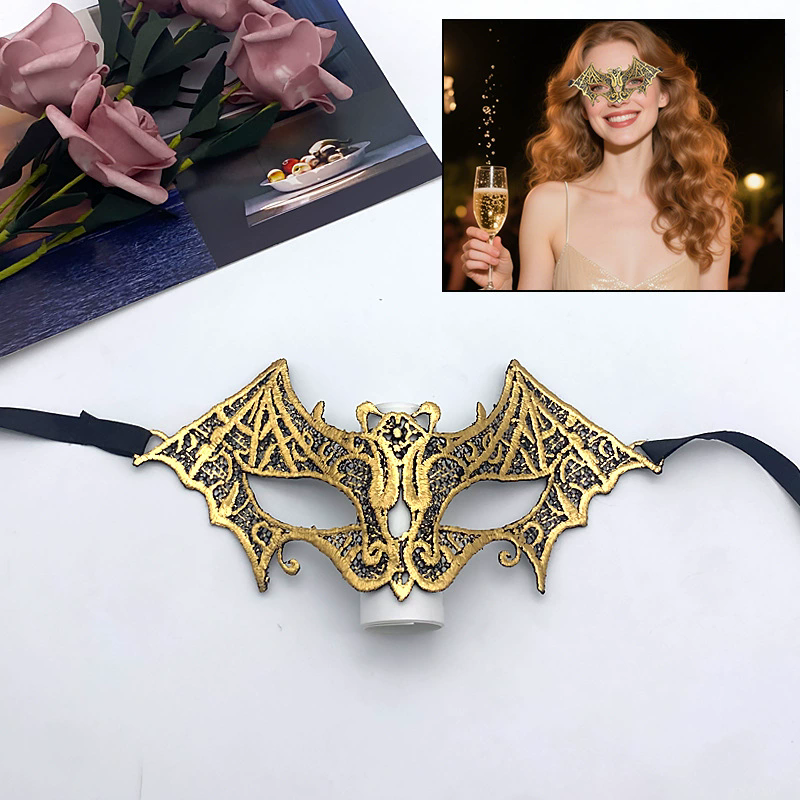 Gold Lace Masquerade Mask – Half Face Eye Mask  for Women, Sexy Party Mask for Ball & Nightclub
