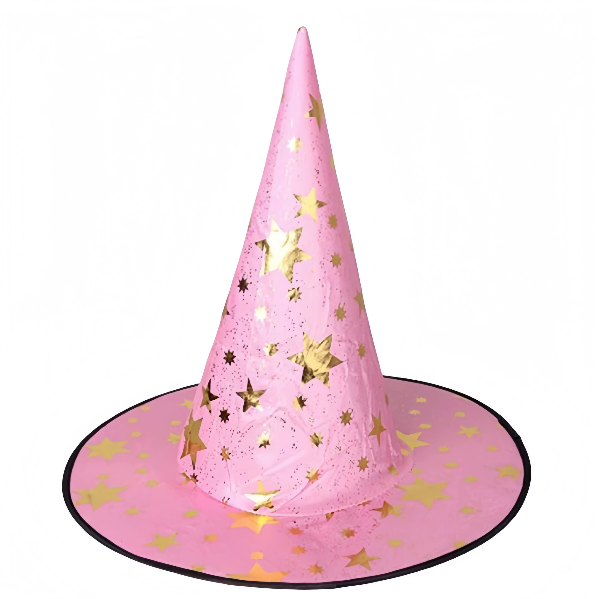 Kids & Adults Star Print Witch Hat – Halloween Party Prop, Wizard Costume Cap with Stars