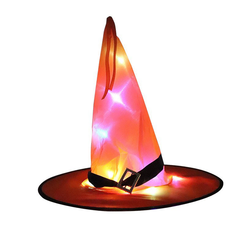 LED String Light Witch Hat – Light Up Wizard Cap for Halloween Party Decoration