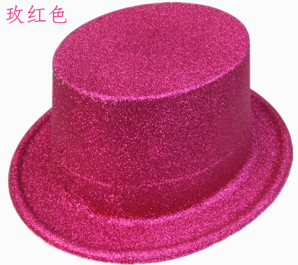 Gold Glitter Plastic Top Hat – Extra High Lincoln Stovepipe Hat for Magician & Jazz Costume Prop
