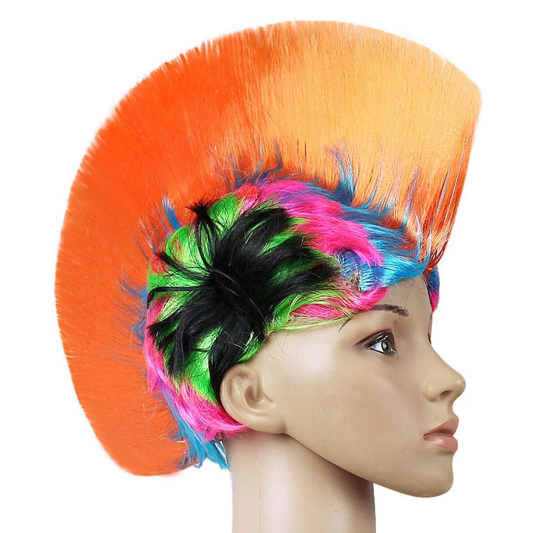 Colorful Mohawk Wig – Fluffy Spiky Punk Wig for Men & Women, Halloween Party Costume Prop