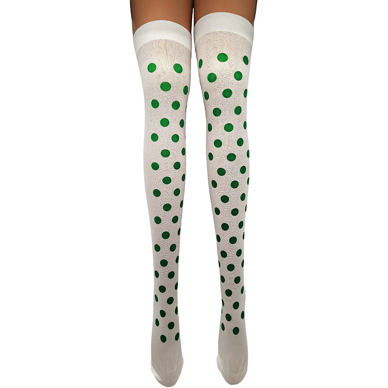 Colorful Polka Dot Over Knee Socks – Dot Pattern Thigh High Stockings for Women Cosplay Accessory