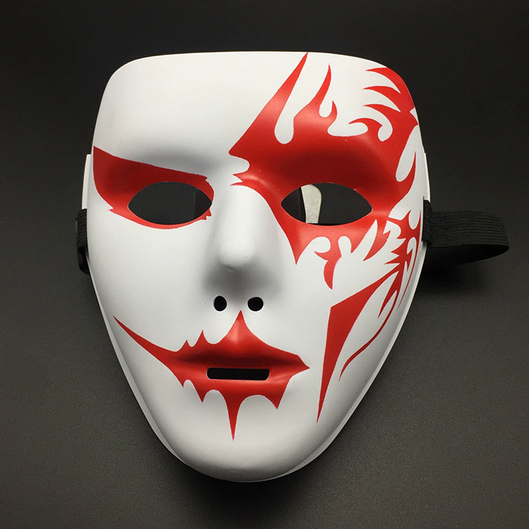 Full Face Masquerade Mask – Hand Painted White Eye Mask for Men, Street Dance, Cosplay & Halloween Costume