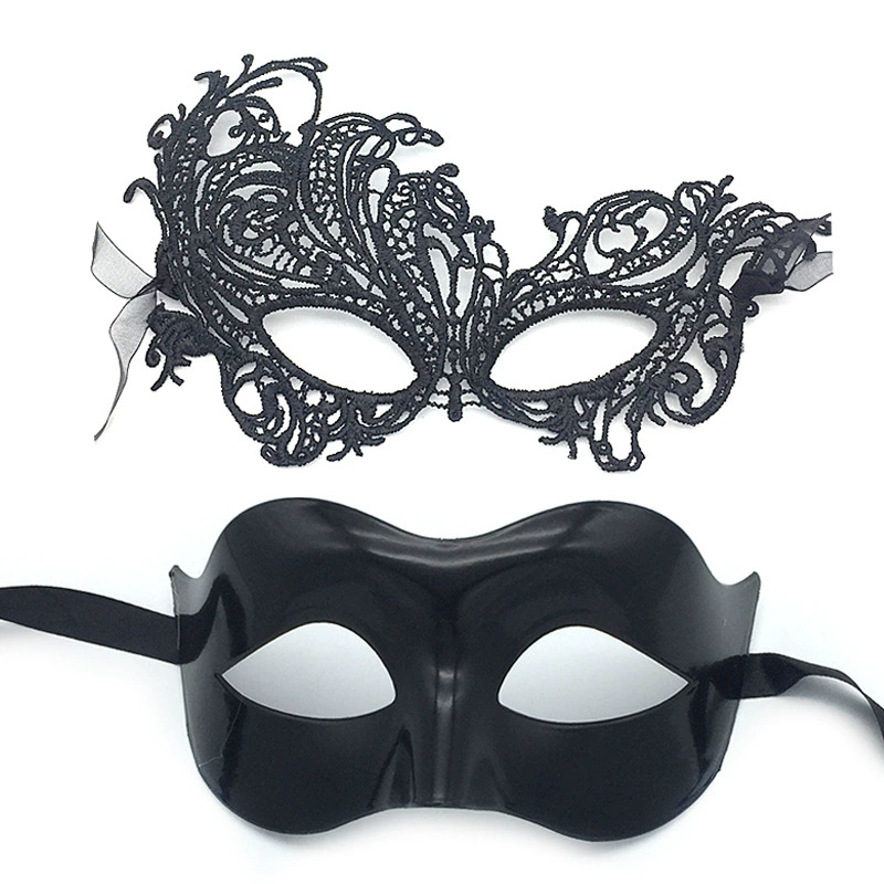 Couple Eye Mask Set – Matching Half Face Masquerade Mask for Men & Women, Romantic Party Accessory for Halloween & Ball
