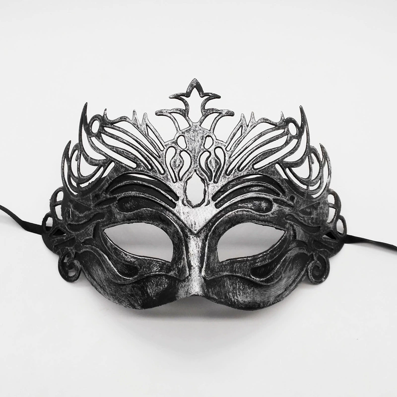 Vintage Jazz Half Face Mask – Retro Flat Top Masquerade Mask with Antique Finish for Men & Women Party Costume