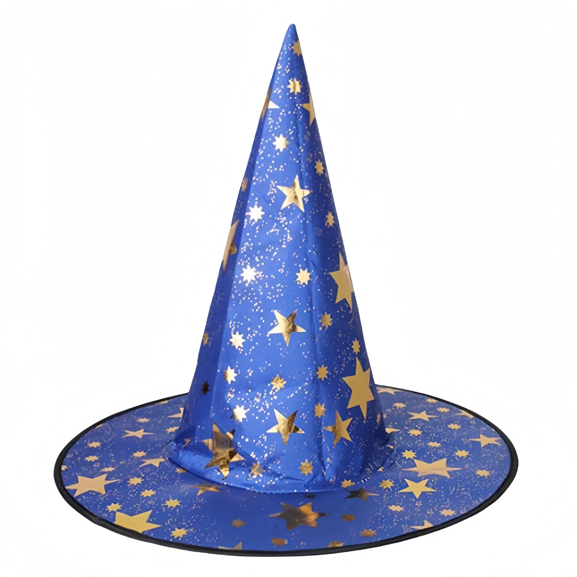 Kids & Adults Star Print Witch Hat – Halloween Party Prop, Wizard Costume Cap with Stars