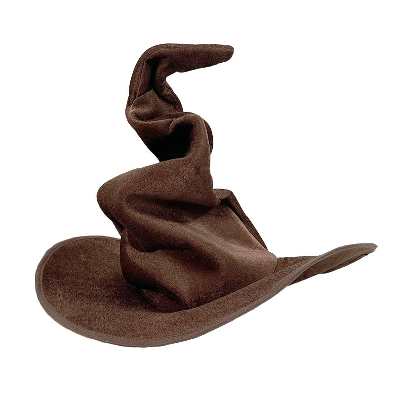 Twisted Crinkle Witch Hat for Women – Bumpy Wizard Headwear, Halloween Costume Prop