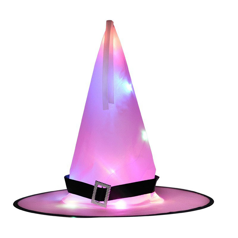 LED String Light Witch Hat – Light Up Wizard Cap for Halloween Party Decoration