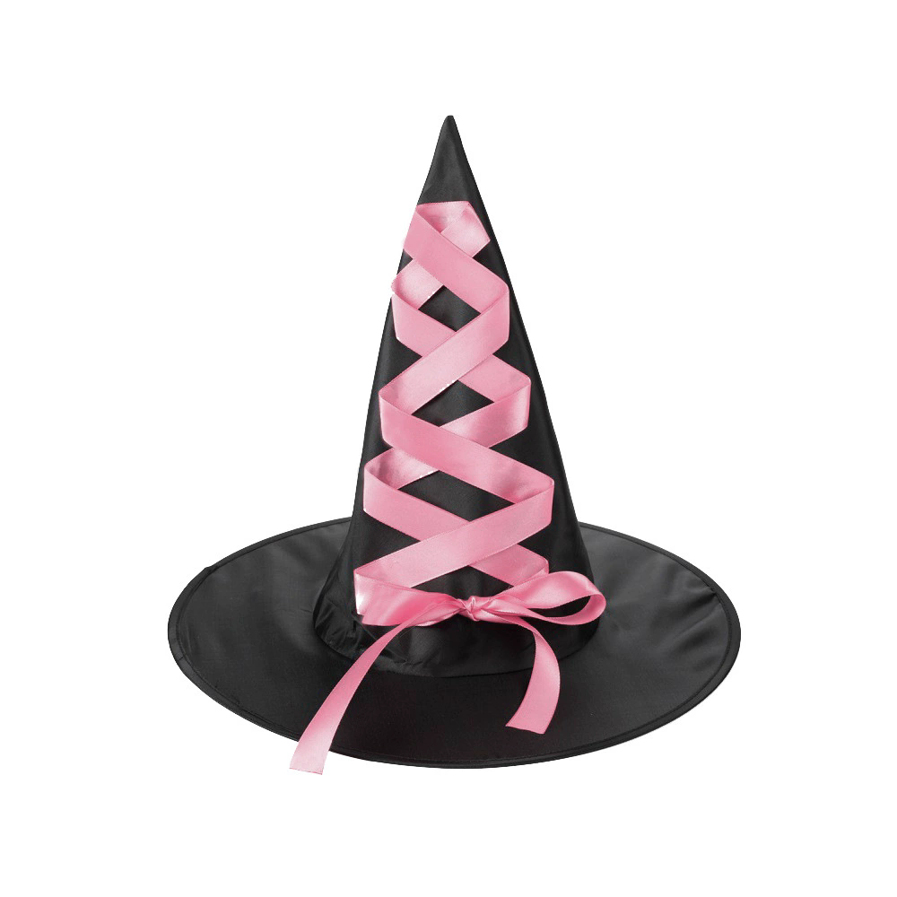 Witch Hat with Strap – Wizard Cap with Tie String for Adults & Kids Halloween Costume