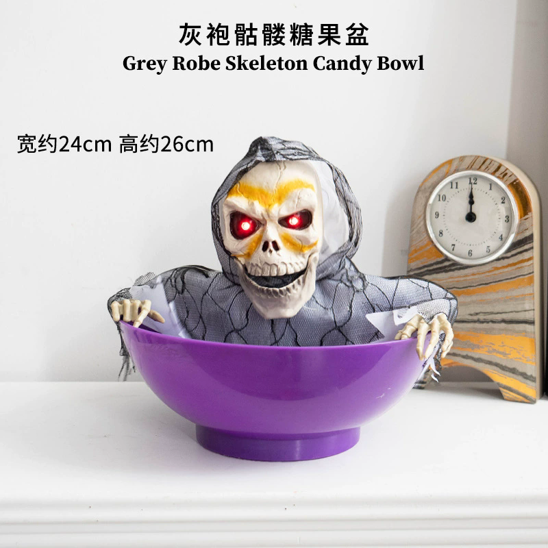 Electric Sensor-Activated Walking Ghost Hand Candy Bowl – Halloween Motion Sensor Decoration for Bar, Party, Haunted House