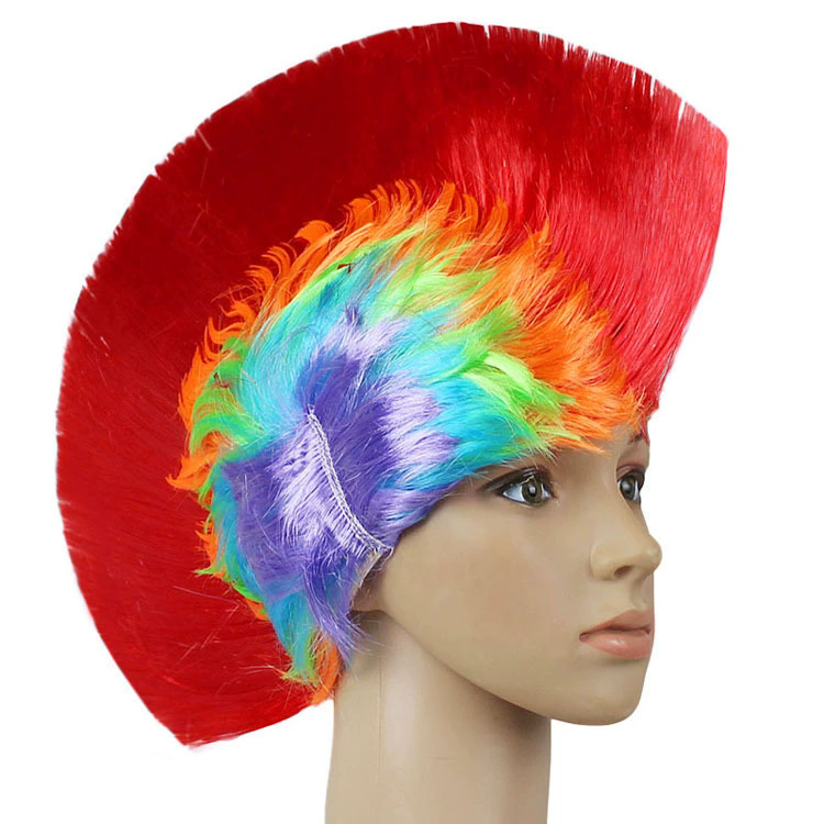Colorful Mohawk Wig – Fluffy Spiky Punk Wig for Men & Women, Halloween Party Costume Prop