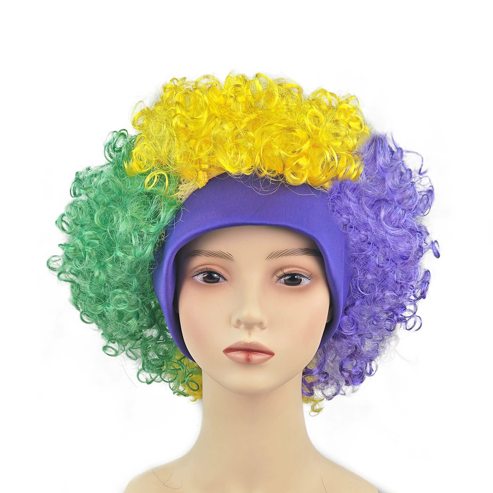 Flag Color Fan Wig with Headband – Printed National Team Wig for World Cup & Euro Cup Fans