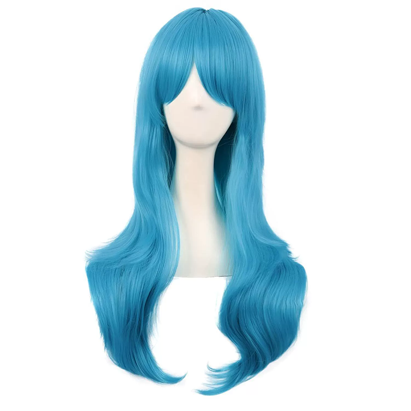 70cm Long Curly Anime Wig – Colorful Long Curls Cosplay Wig for Women & Girls Halloween Costume