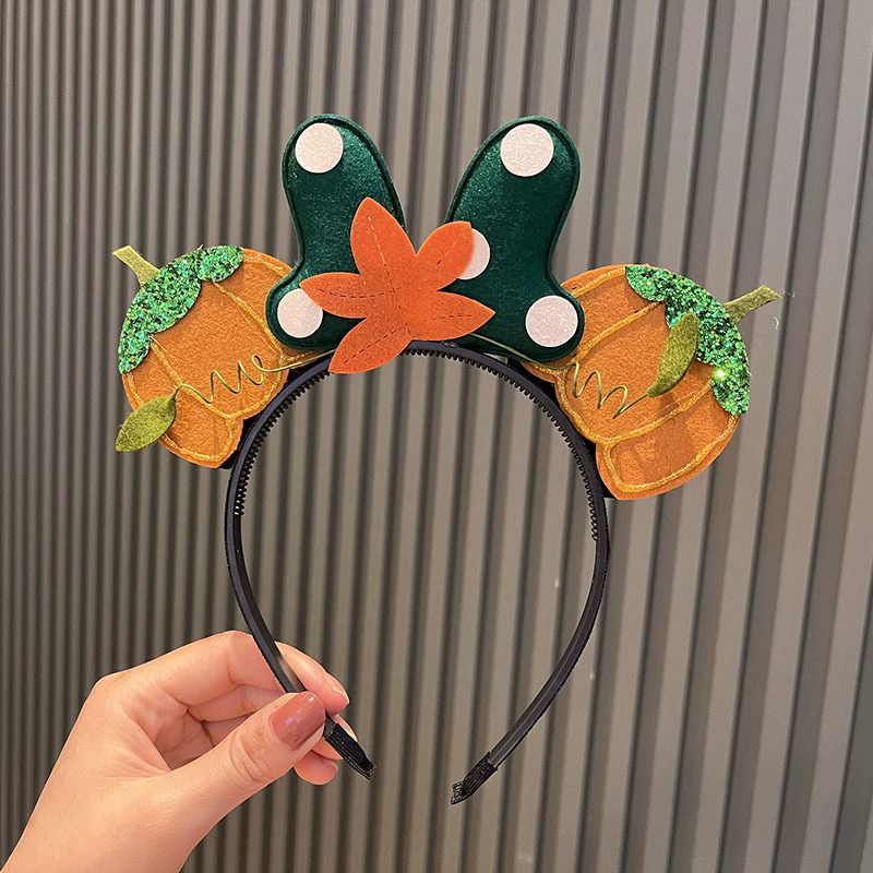 Devil Pumpkin Headband – Halloween Horned Pumpkin Hairband for Women & Kids Costume Party Prop